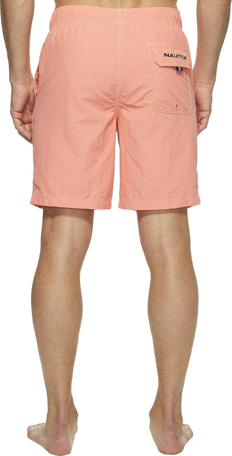 image:imageNautica Mens Solid Quick Dry Classic Logo SwimTrunkPale Coral