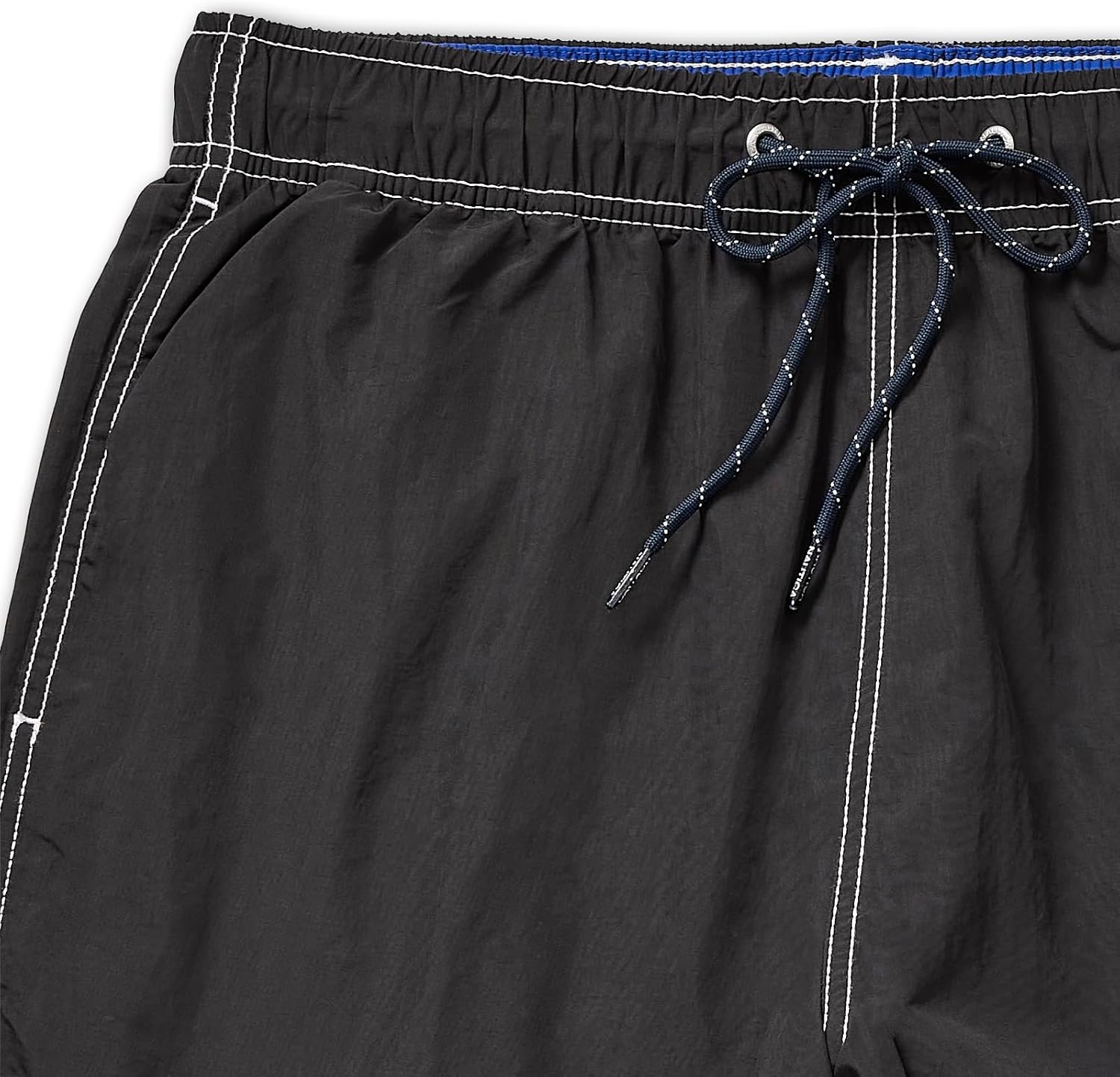 image:imageNautica Mens Solid Quick Dry Classic Logo SwimTrunkTrue Black