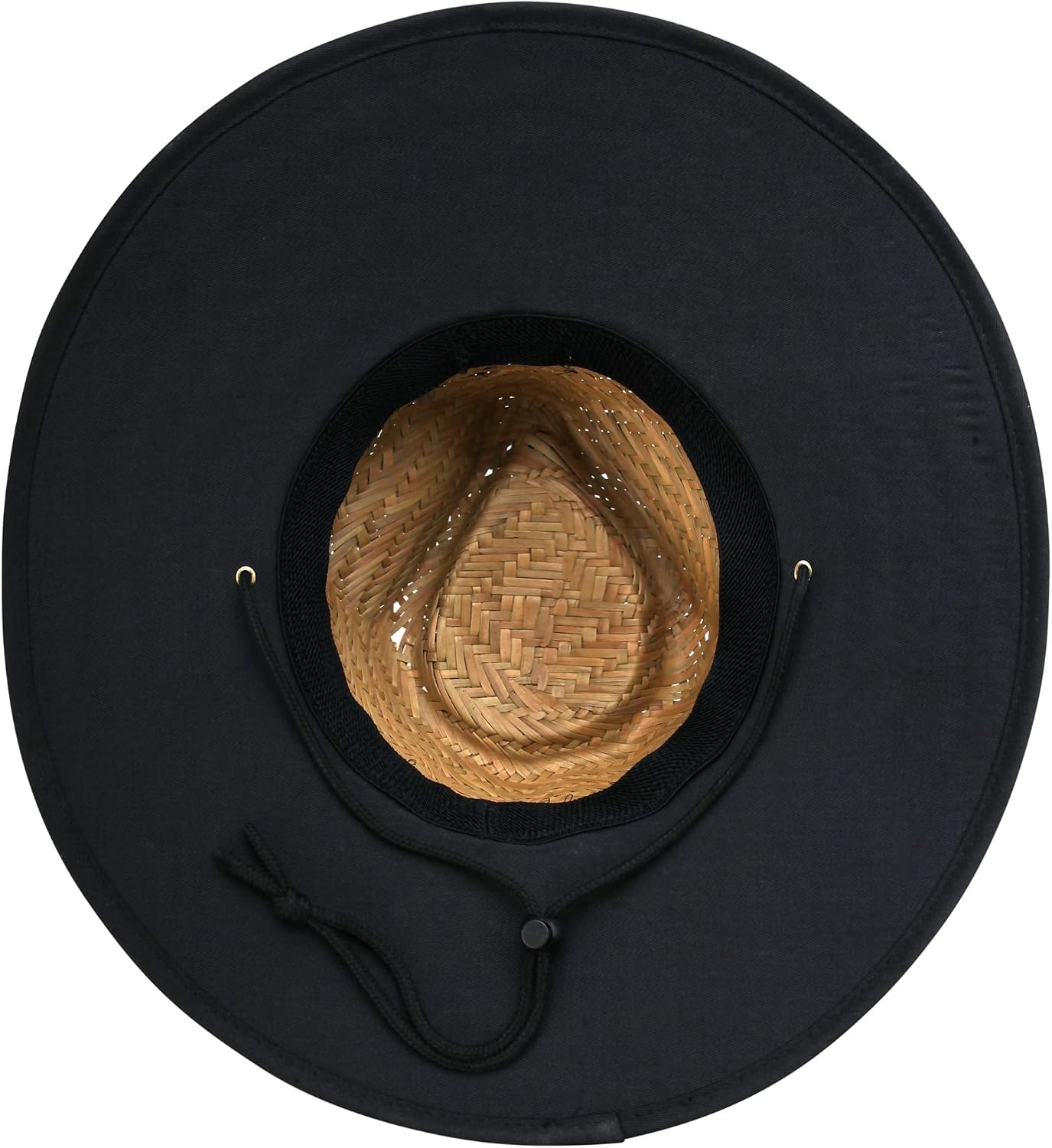 image:imageNautica Mens Straw Lifeguard Hat Lightweight Wide Brim Outdoor Beach Sun Hats for Men with Adjustable Chin StrapBlack