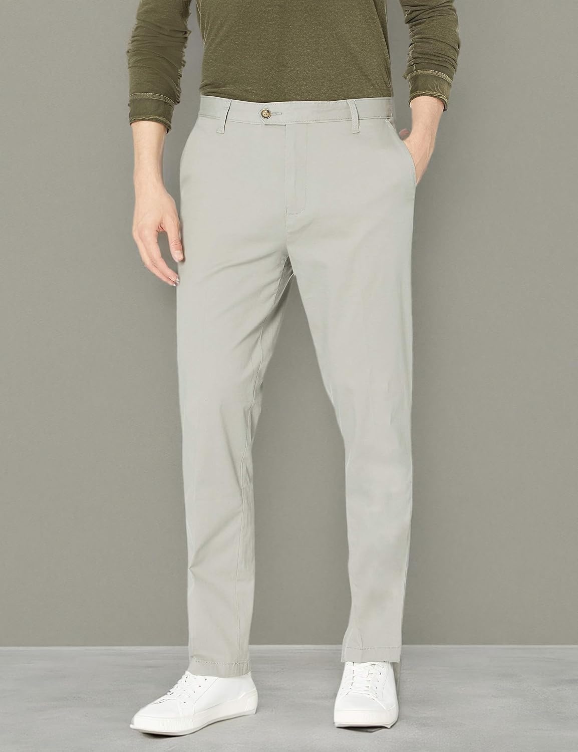 image:imageNautica Mens Stretch Chino PantsNeutral Grey