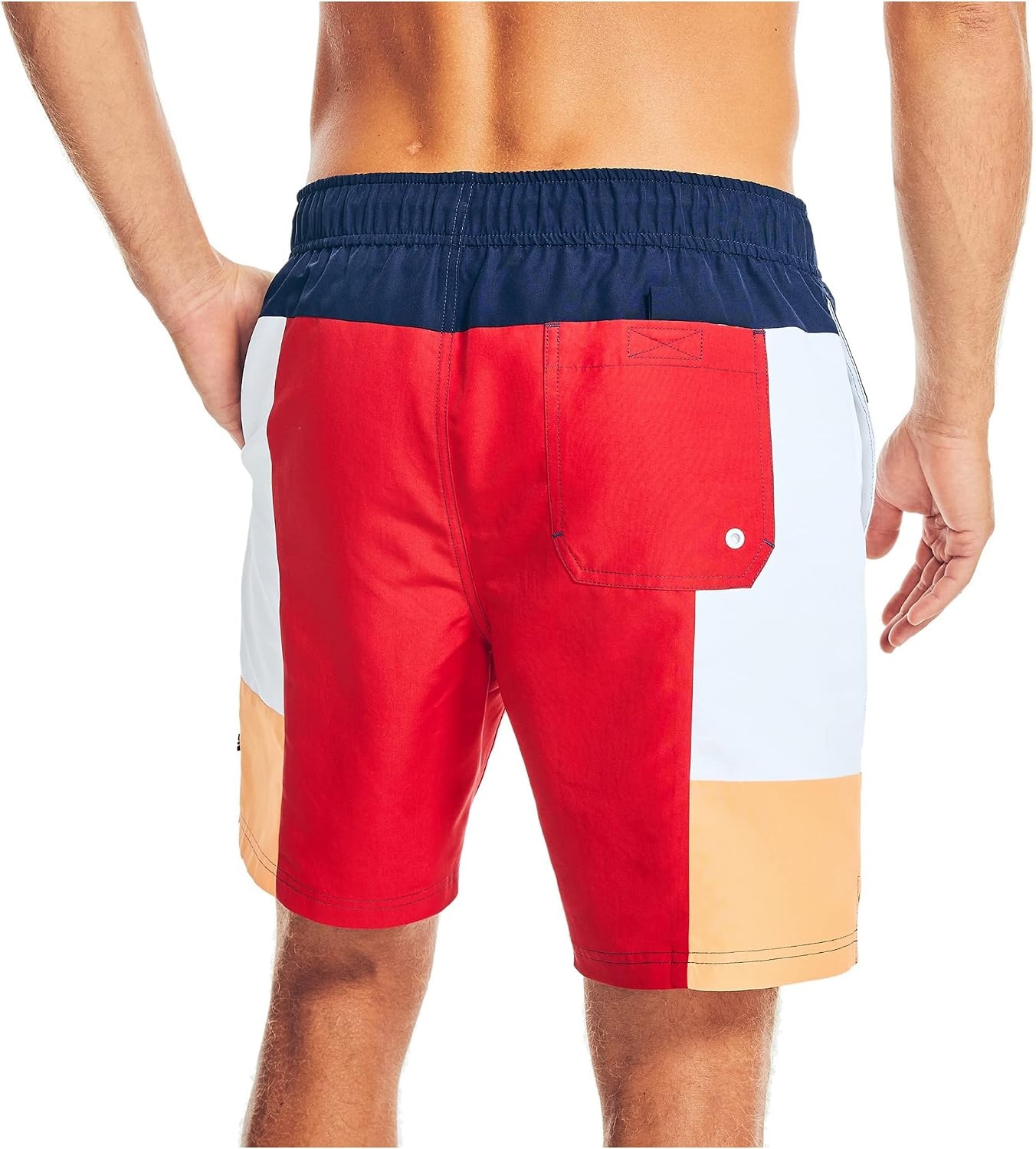 image:imageNautica Mens Sustainably Crafted 8 Colorblock SwimNautica Red