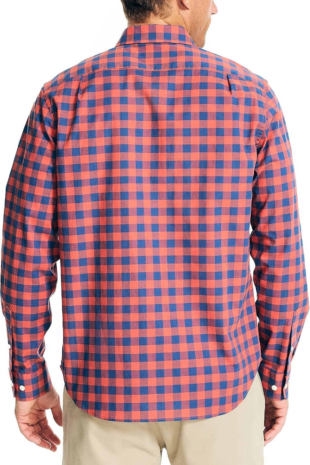image:imageNautica Mens Sustainably Crafted Plaid ShirtCayenne