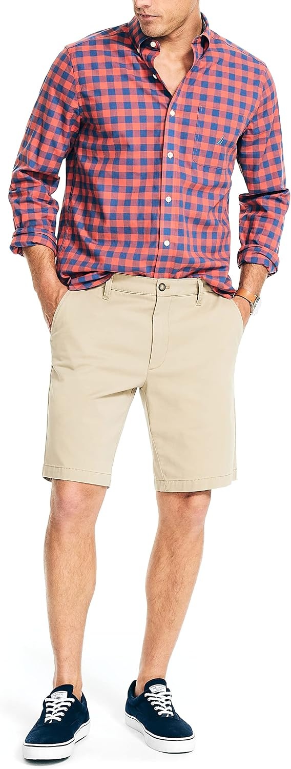 image:imageNautica Mens Sustainably Crafted Plaid ShirtCayenne