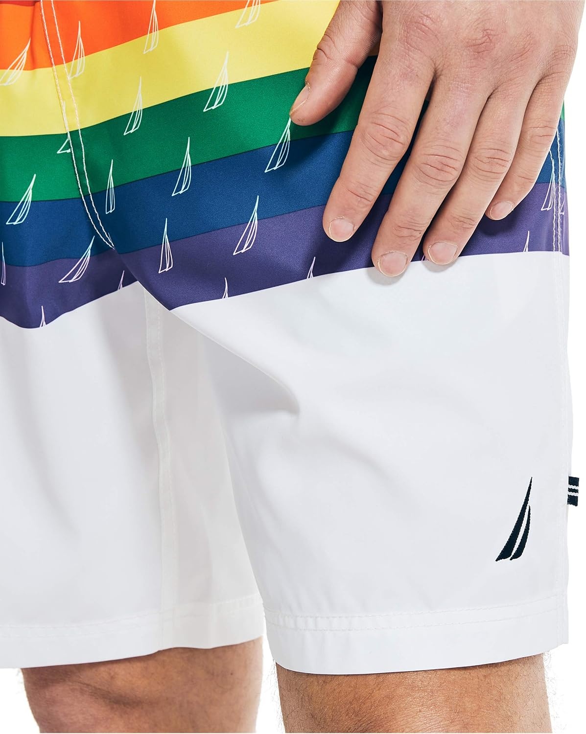 image:imageNautica Mens Sustainably Crafted Pride Swim ShortBright White