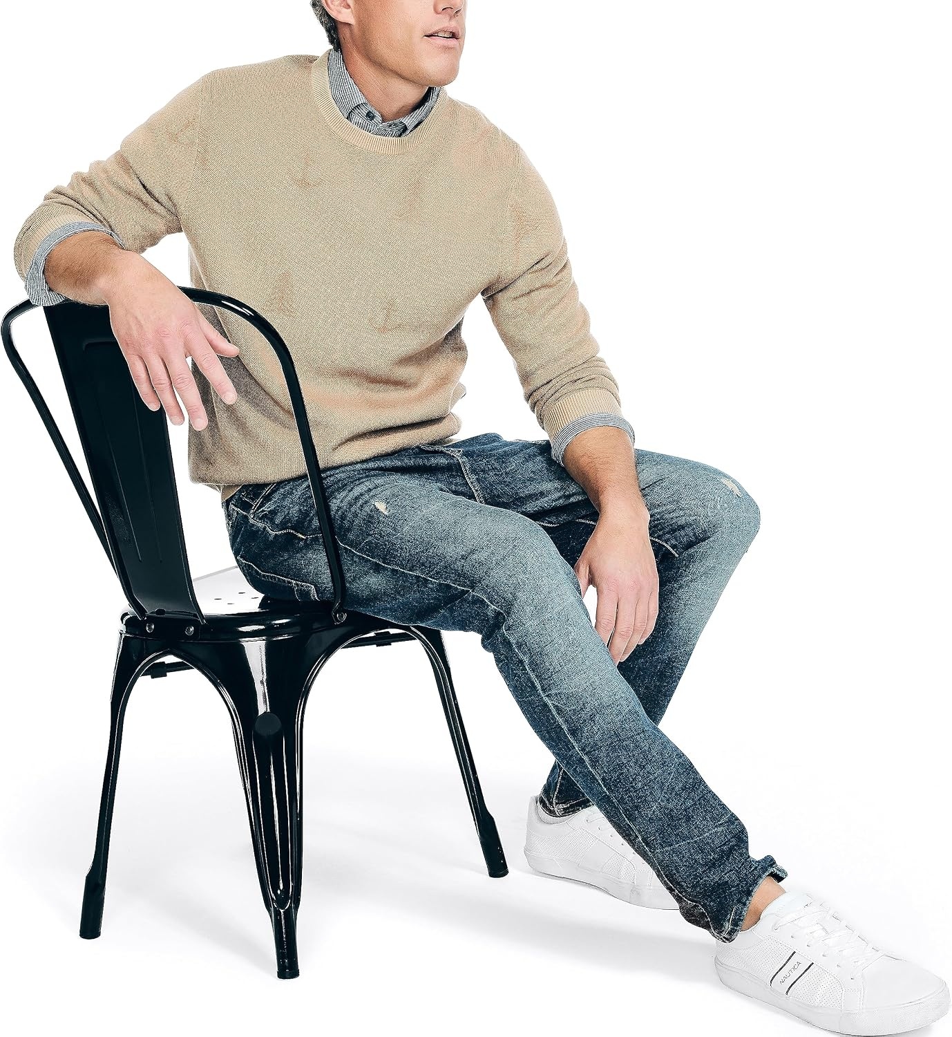 image:imageNautica Mens Sustainably Crafted Printed Crewneck SweaterTannin