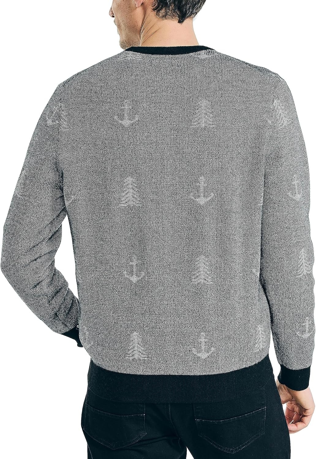 image:imageNautica Mens Sustainably Crafted Printed Crewneck SweaterTrue Black