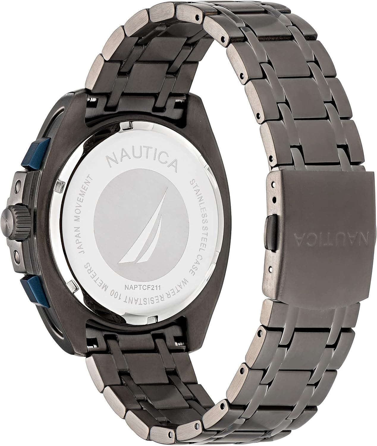 image:imageNautica Mens Tin Can Bay WatchGunmetalBlueSilver