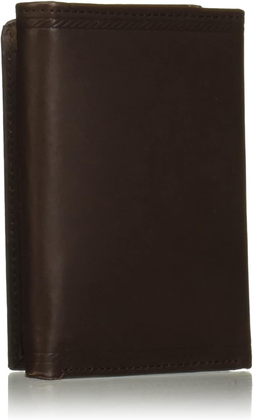 image:imageNautica Mens Trifold Wallet RFID Blocking Protection ID Window Card Slots Genuine Leather DurableEmbossed Leather Brown