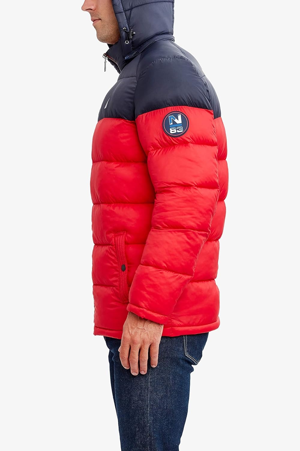 image:imageNautica Mens Water Resistant Nylon Puffer JacketN Red
