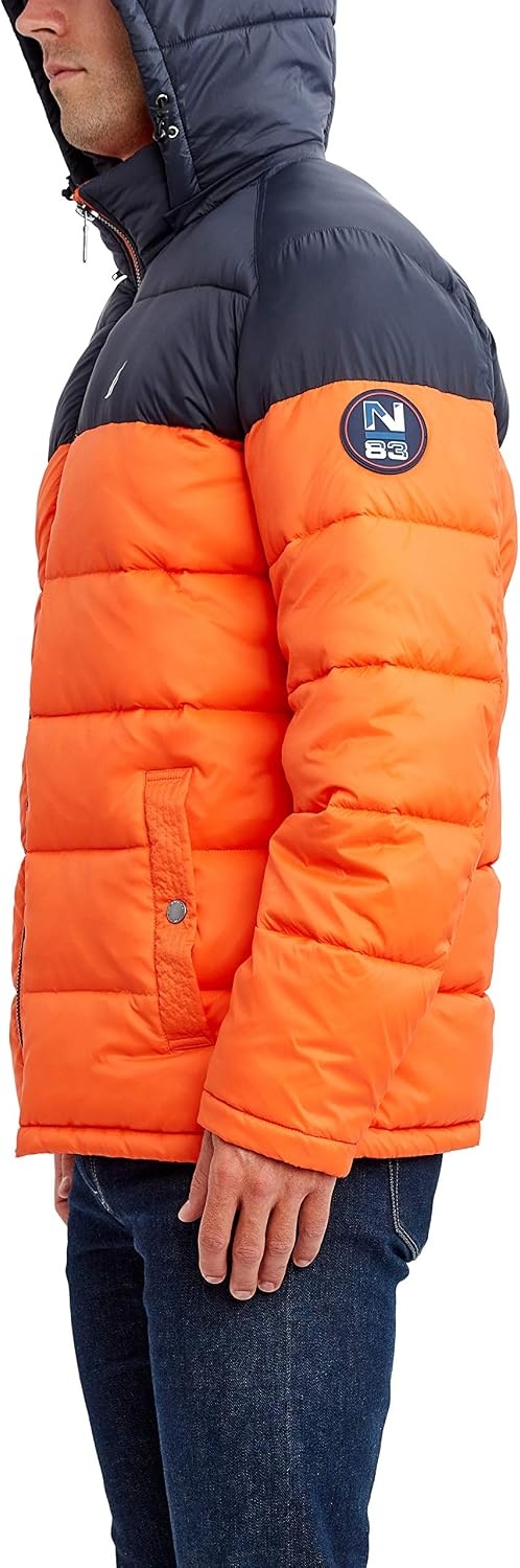 image:imageNautica Mens Water Resistant Nylon Puffer JacketRustic Sunset