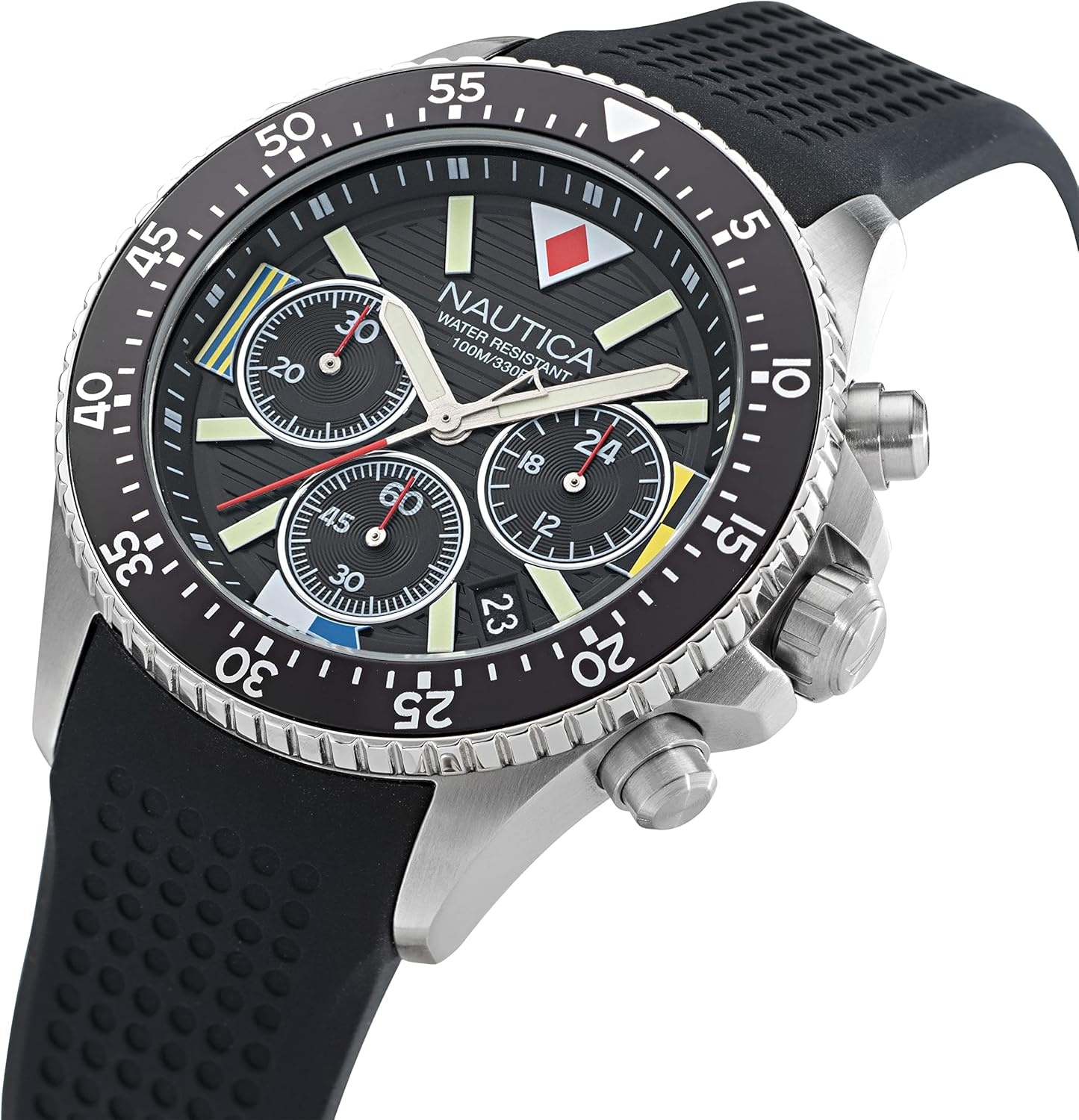 image:imageNautica Mens Westport WatchBlackBlackSilver