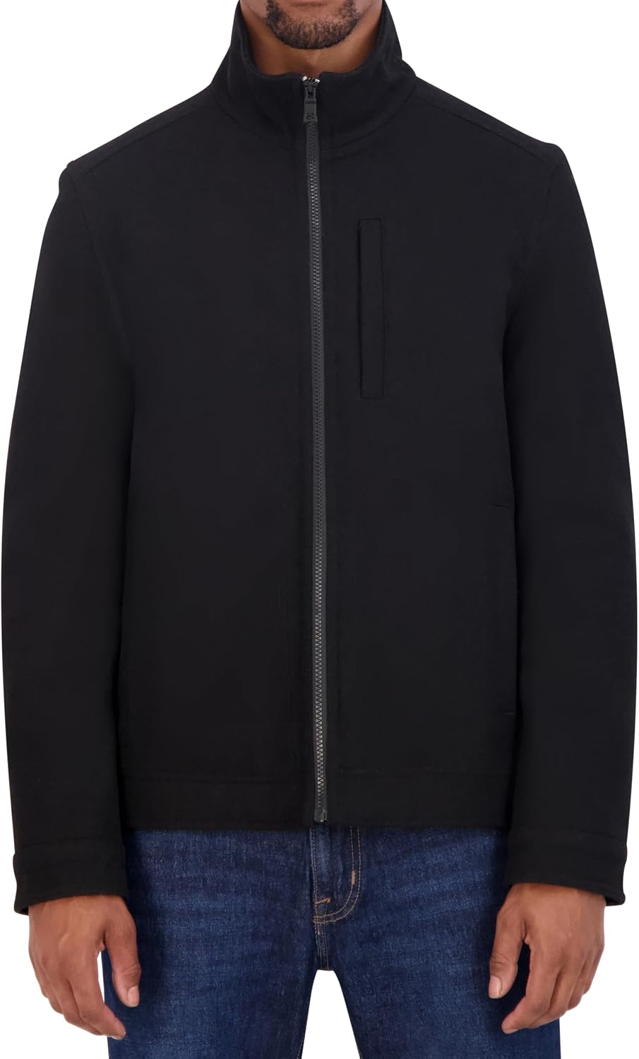 image:imageNautica Mens Wool Blend Lightweight Insulated Jacket Printed Daimond Quilted InteriorBlack