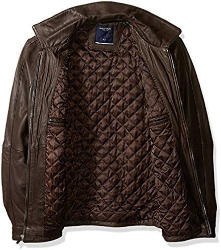 image:imageNautica Mens Wool Blend Lightweight Insulated Jacket Printed Daimond Quilted InteriorChocolate