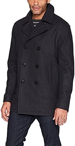image:imageNautica Mens Wool Blend Peacoat DoubleBreasted Winter Coat Regular Big amp Tall SizesCarb