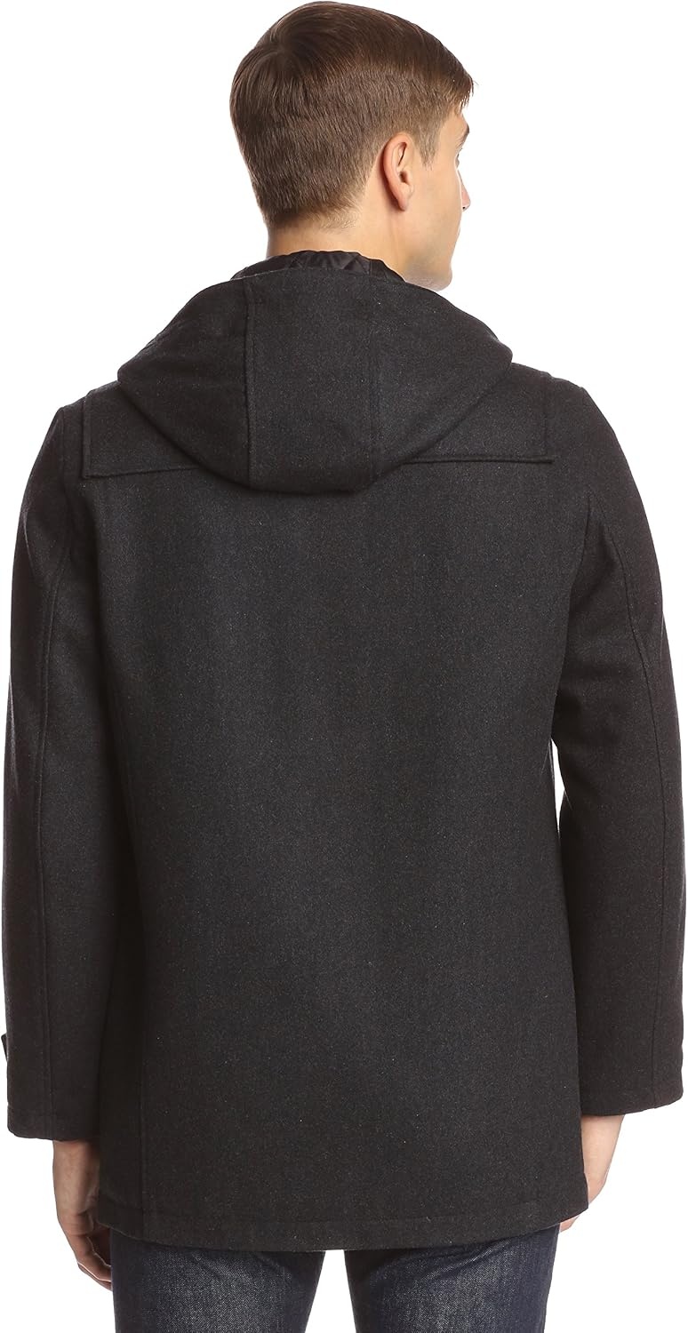 image:imageNautica Mens Wool Blend Peacoat DoubleBreasted Winter Coat Regular Big amp Tall SizesCharcoal Gray