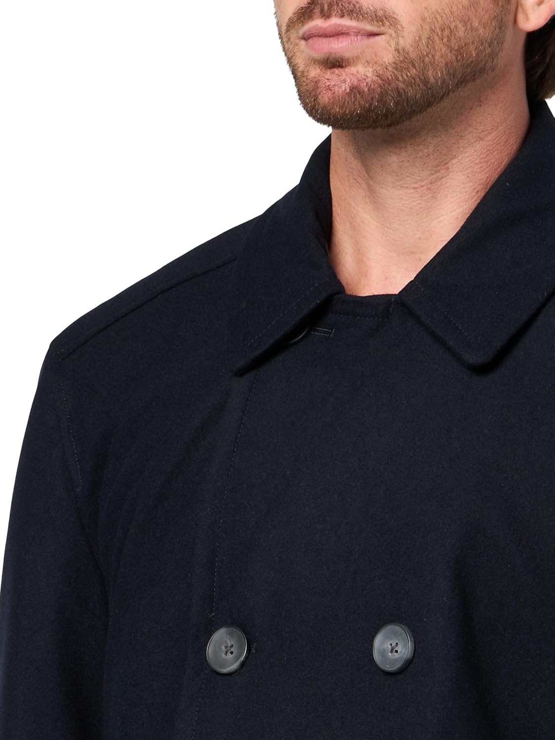 image:imageNautica Mens Wool Blend Peacoat DoubleBreasted Winter Coat Regular Big amp Tall SizesLoden