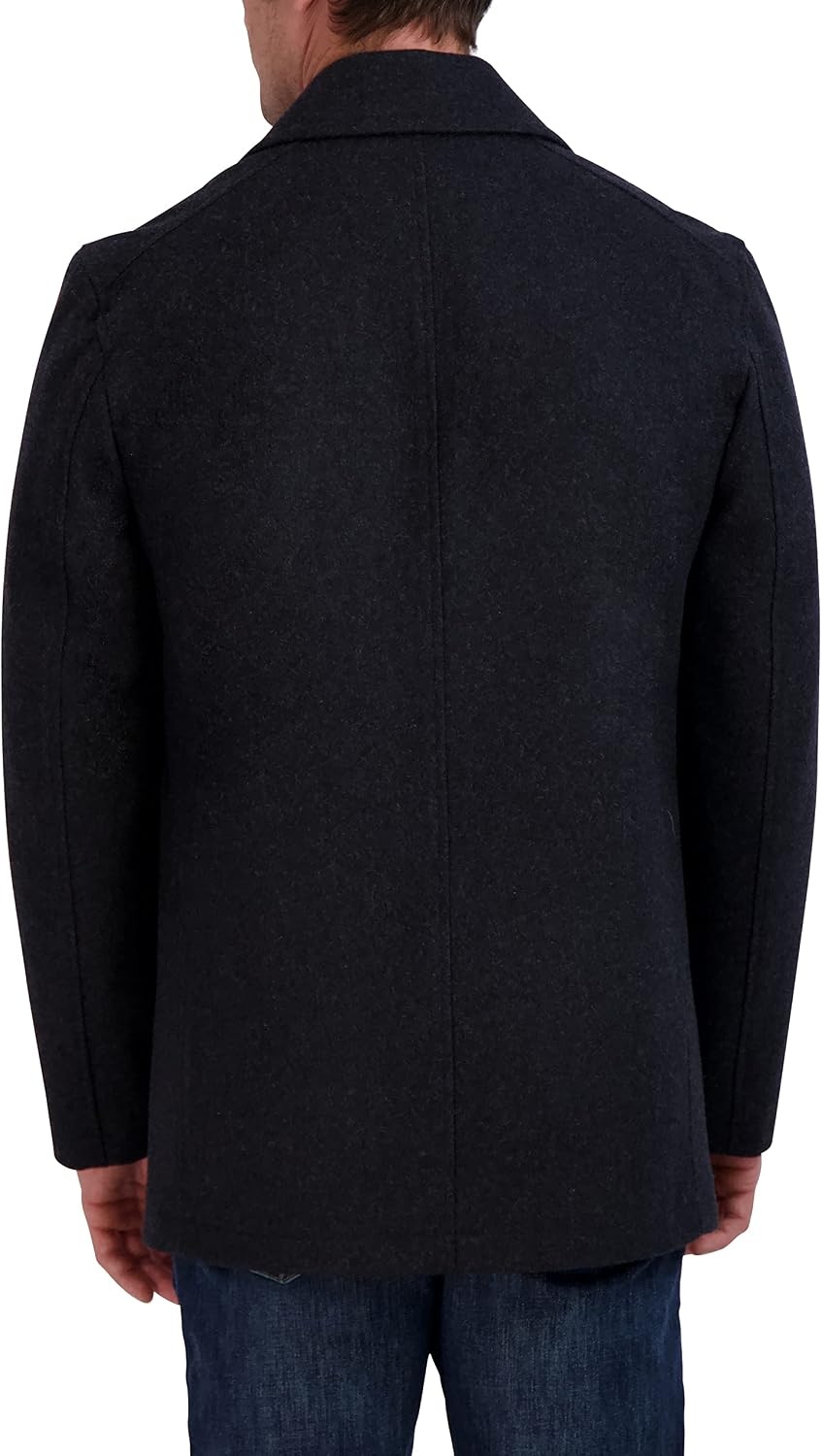 image:imageNautica Mens Wool Blend Peacoat DoubleBreasted Winter Coat Regular Big amp Tall SizesNavy Dk