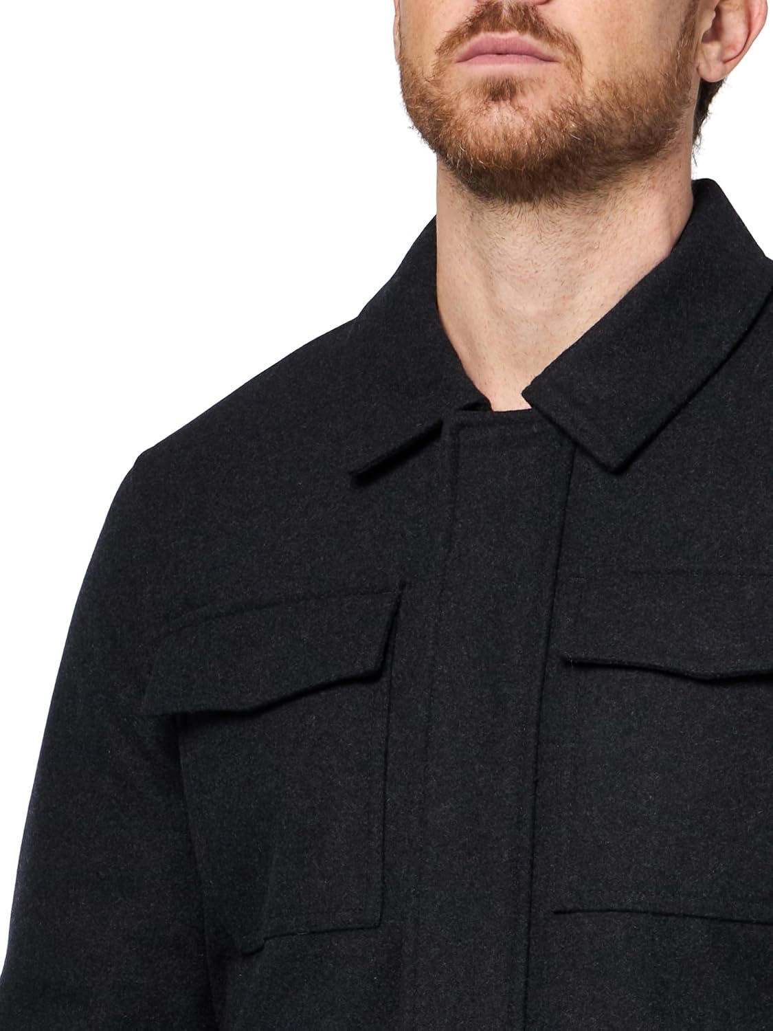 image:imageNautica Mens Wool Jacket Diamond Quilted Lining Polyfill Insulation Snap amp Zip ClosureCharcoal