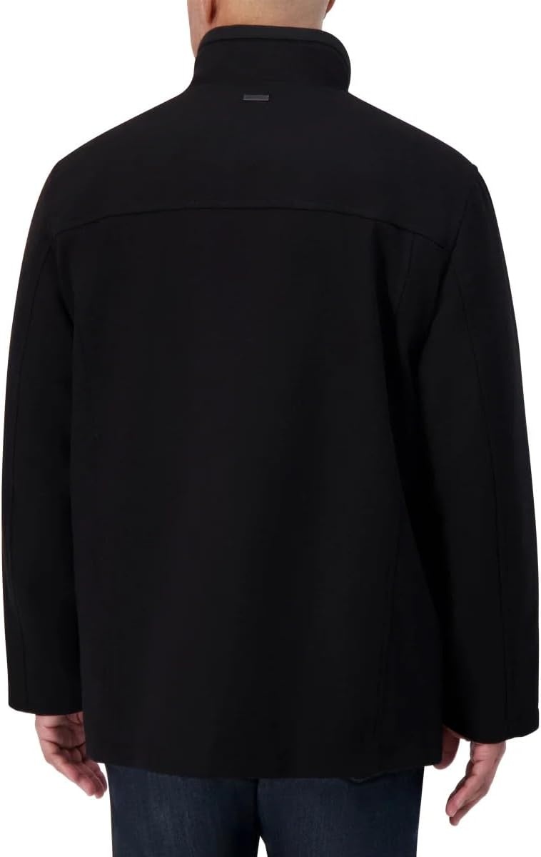 image:imageNautica Mens Wool Jacket Diamond Quilted Lining Polyfill Insulation Snap amp Zip ClosureOnyx