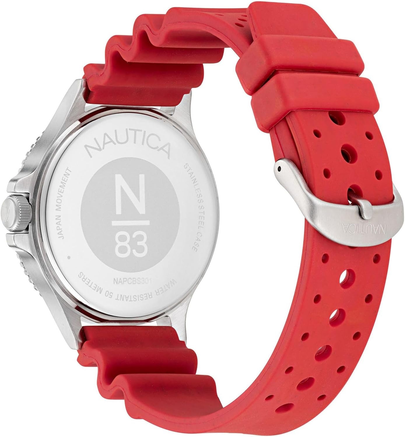 image:imageNautica N83 Mens NAPCBS301 Cocoa Beach Red Wheat PU Fiber Strap Watch