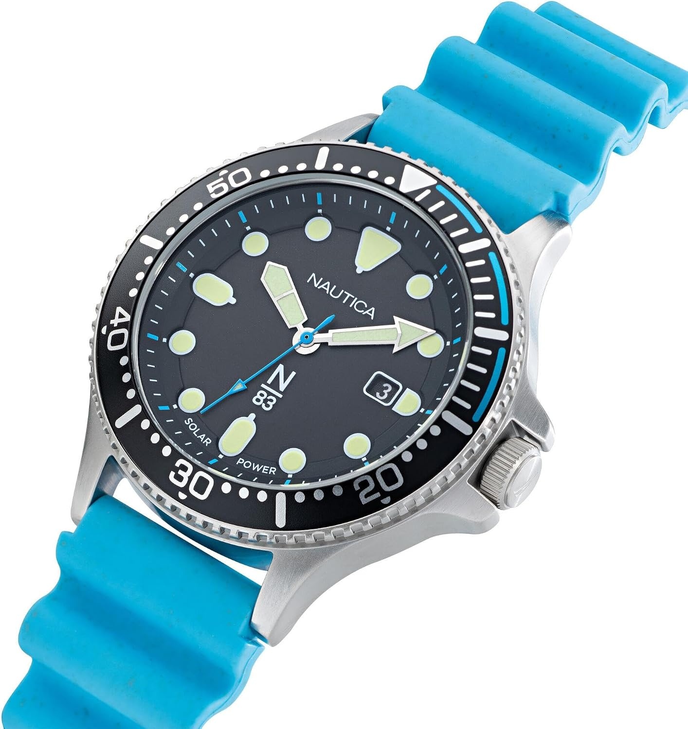 image:imageNautica N83 Mens NAPCBS305 Cocoa Beach Light Blue Wheat PU Fiber Strap Watch
