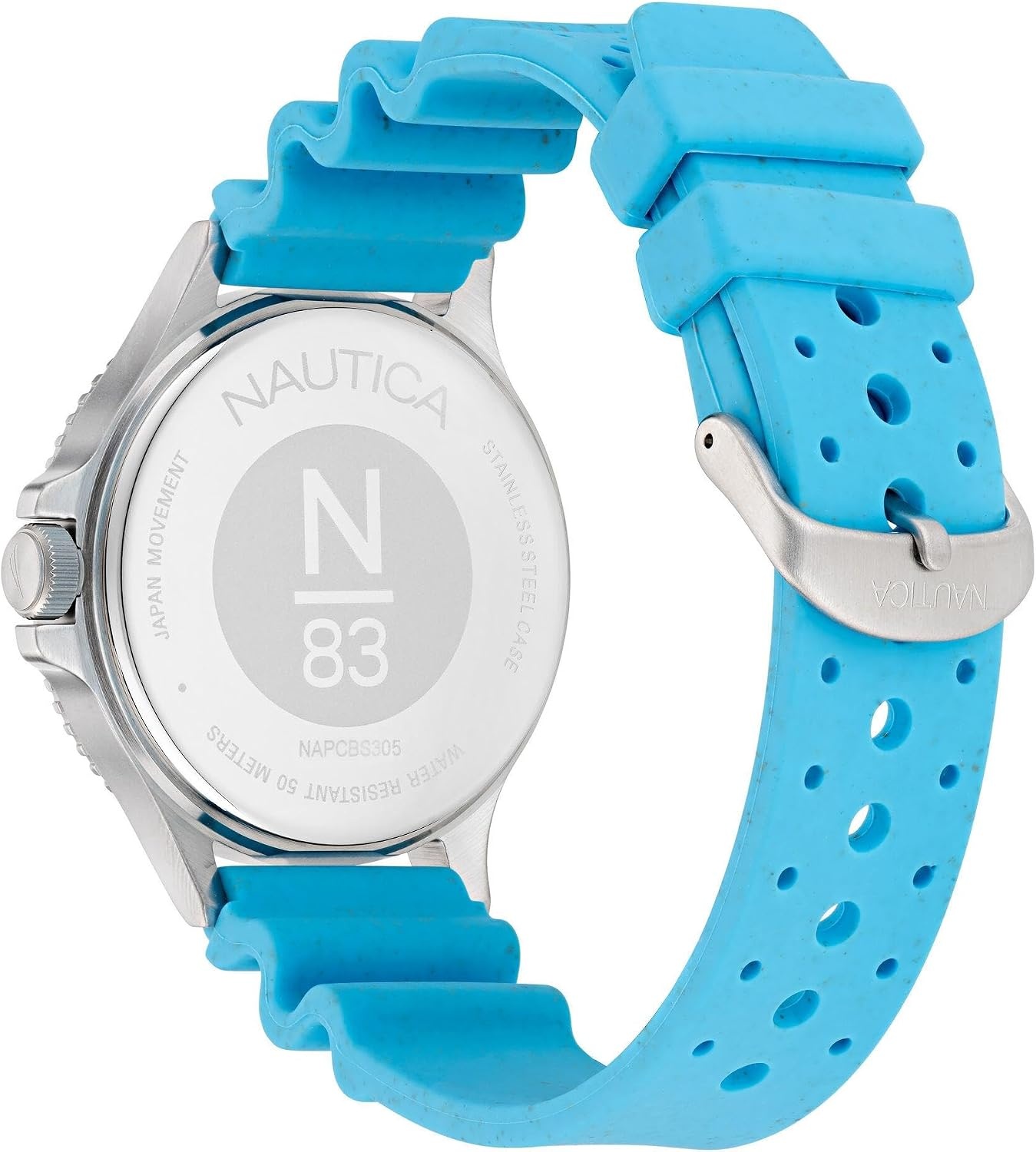 image:imageNautica N83 Mens NAPCBS305 Cocoa Beach Light Blue Wheat PU Fiber Strap Watch
