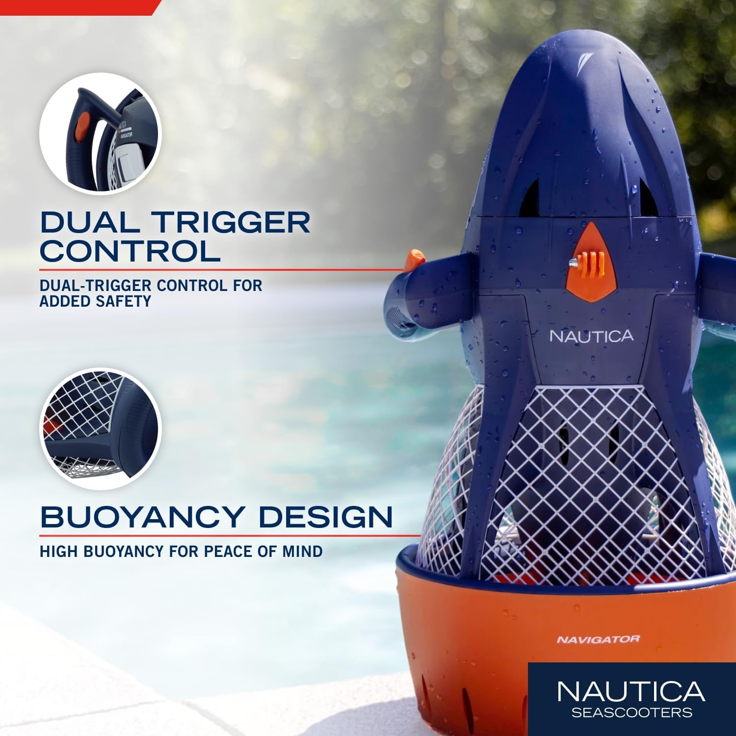 image:imageNautica Navigator and Skipper Underwater Seascooters Designed for Younger Recreational Divers and SnorkelersNavigator