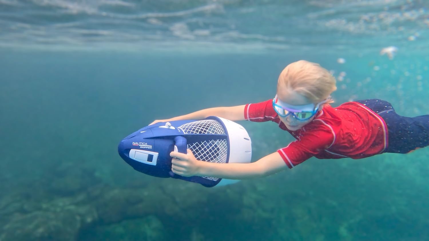 image:imageNautica Navigator and Skipper Underwater Seascooters Designed for Younger Recreational Divers and SnorkelersSkipper