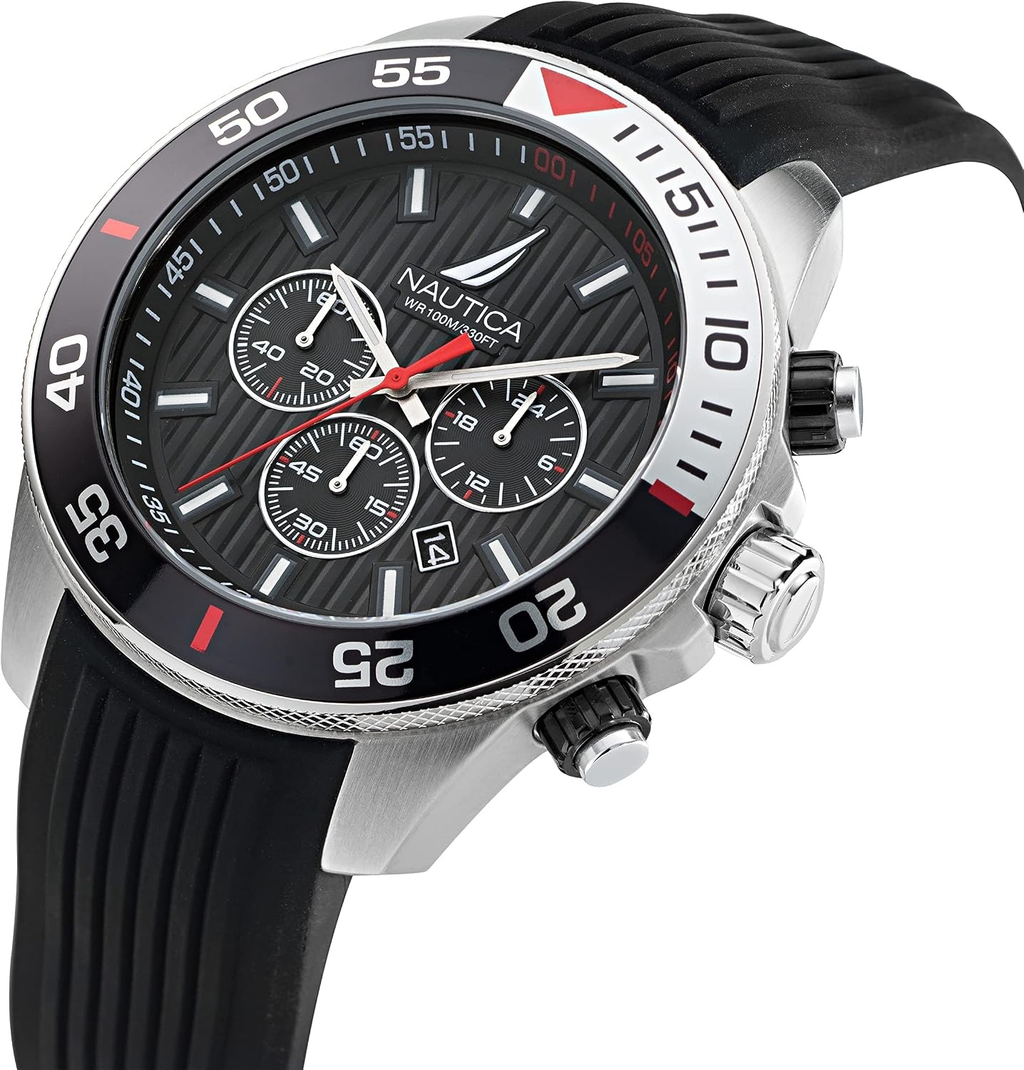 image:imageNautica One Mens WatchBlackBlackSilver