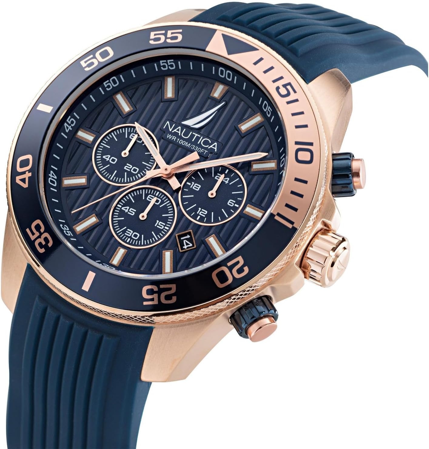 image:imageNautica One Mens WatchBlueBlueRose Gold
