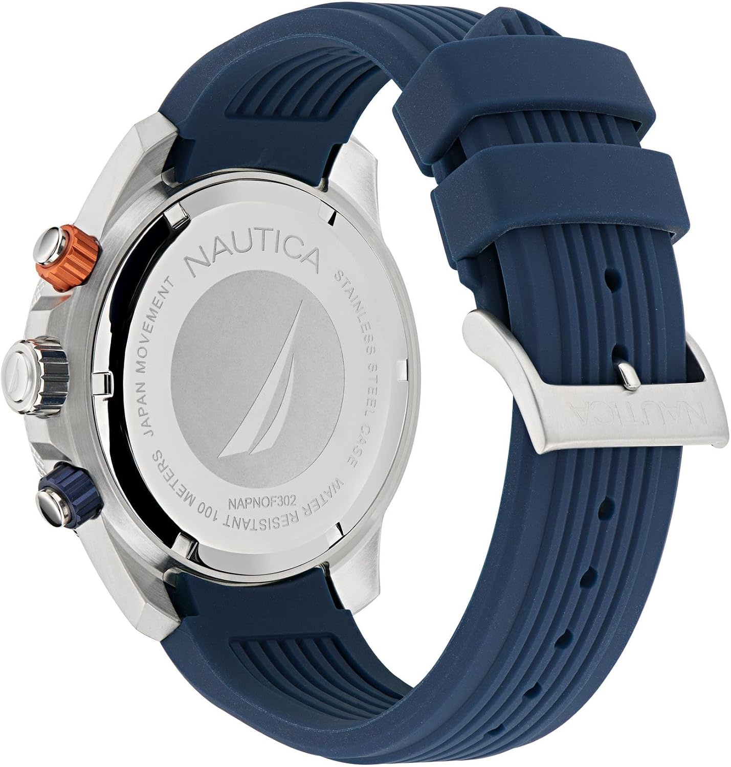 image:imageNautica One Mens WatchBlueOrangeSilver