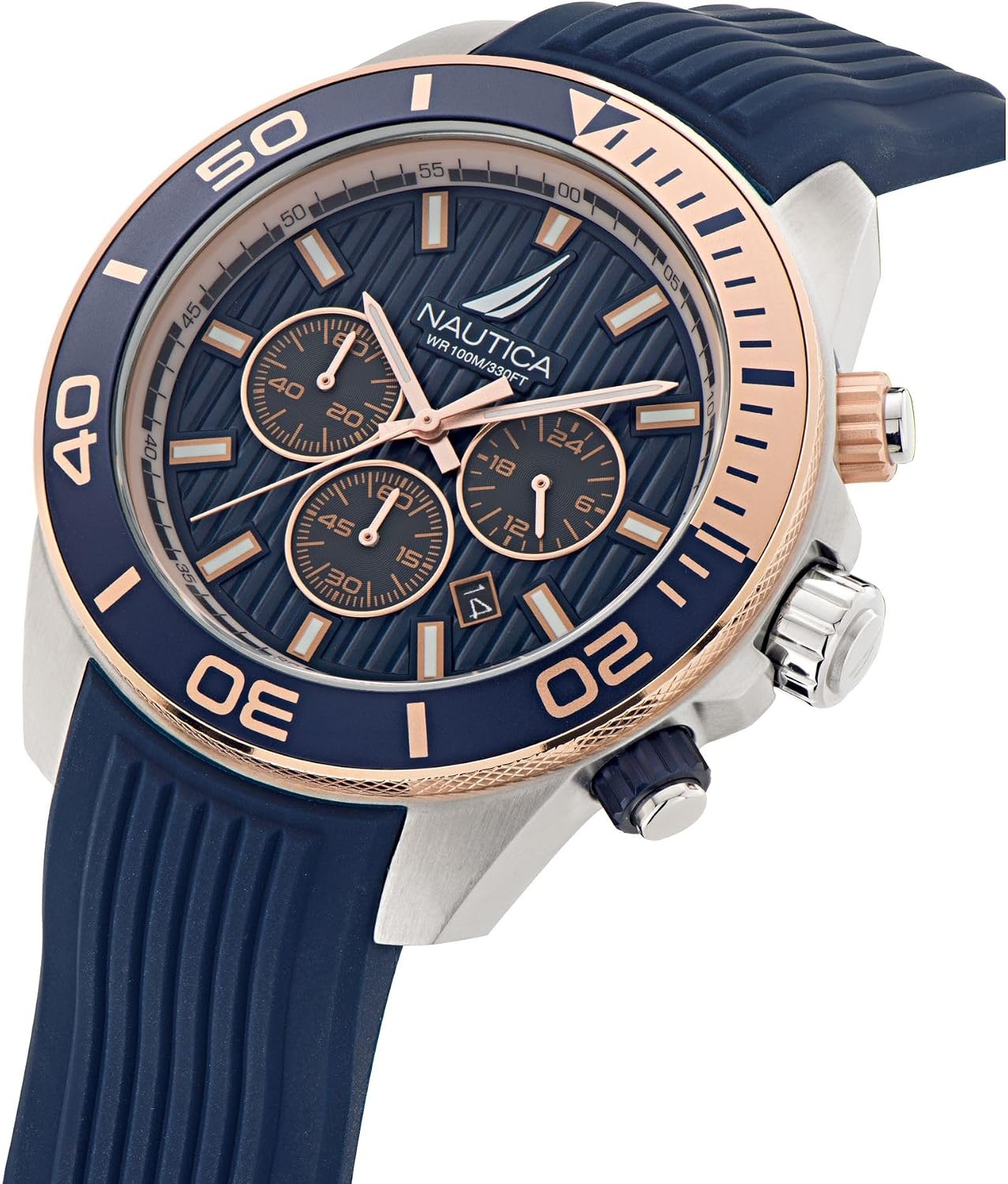 image:imageNautica One Mens WatchNavy BlueBlueSilver