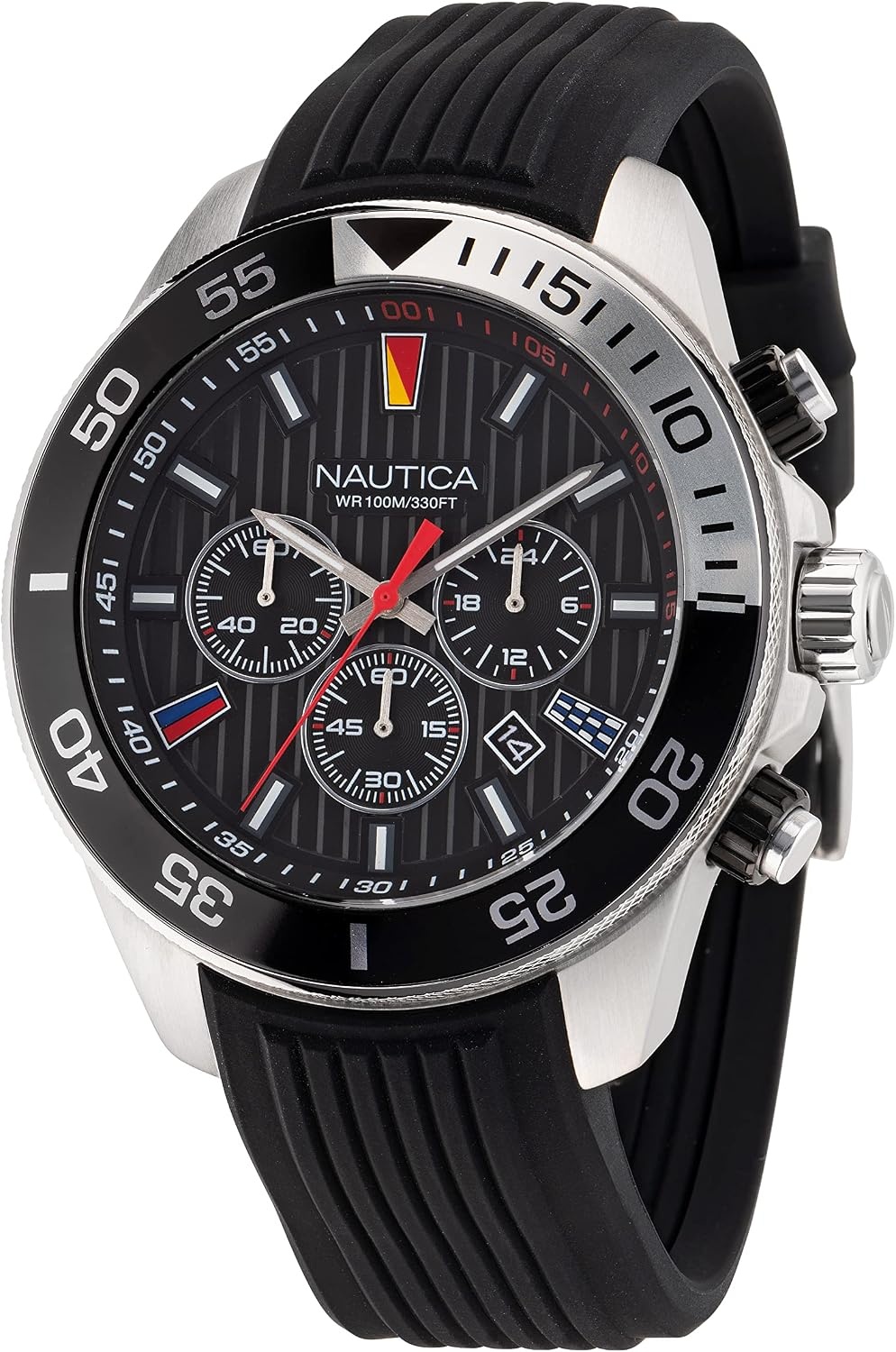 image:imageNautica One Mens WatchSilverBlackSilver