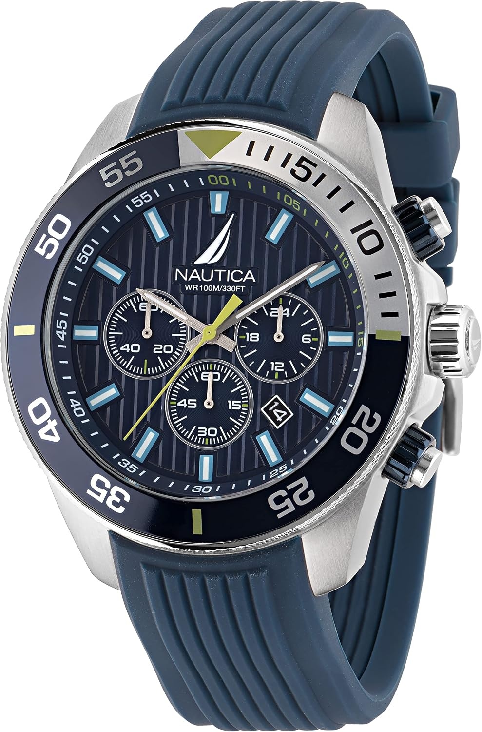 image:imageNautica One Mens WatchSilverBlueSilver