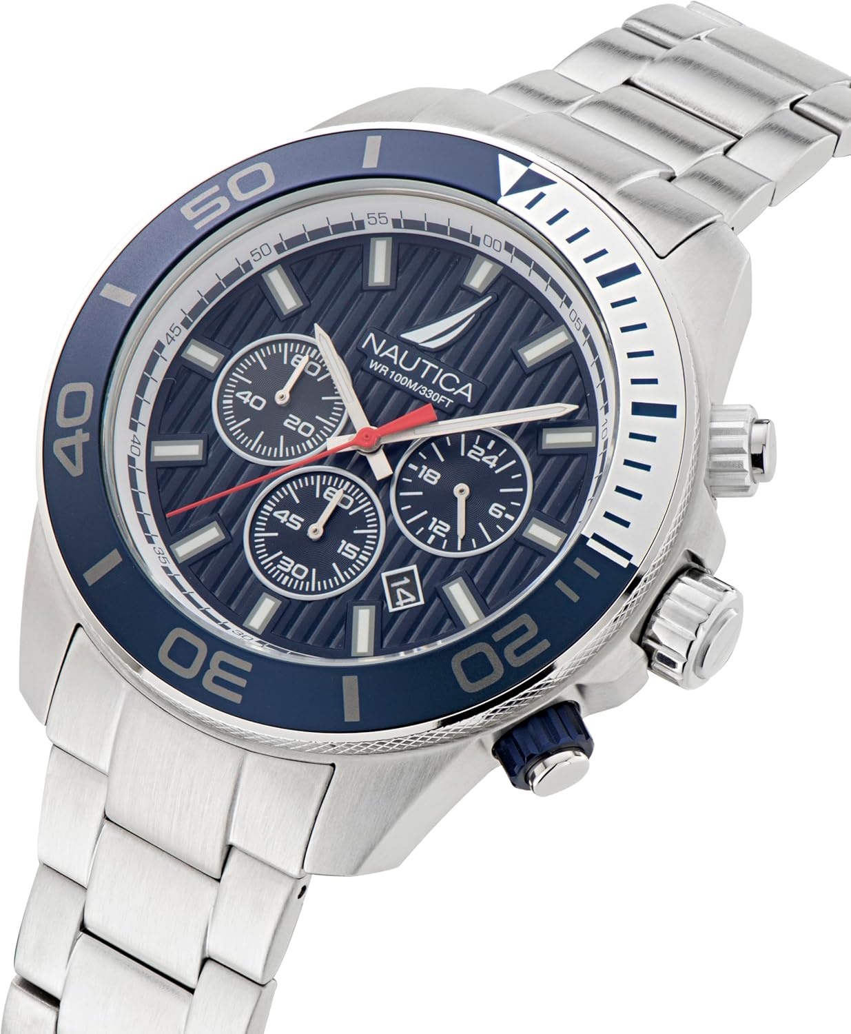 image:imageNautica One Mens WatchSilverWhiteSilver