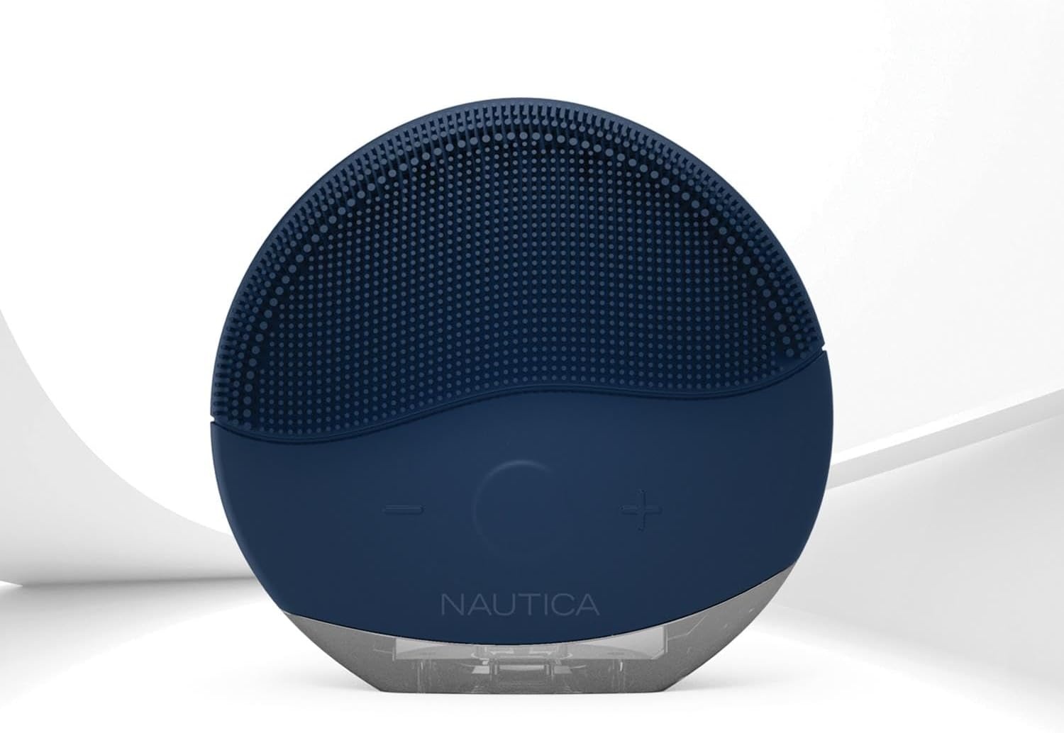 image:imageNautica PC110 DualSided Sonic Silicone Face Scrubber with USB Charging amp LED Indicator Waterproof Rechargeable Face Exfoliator Brush with Sonic Technology for Deep CleansingNavy