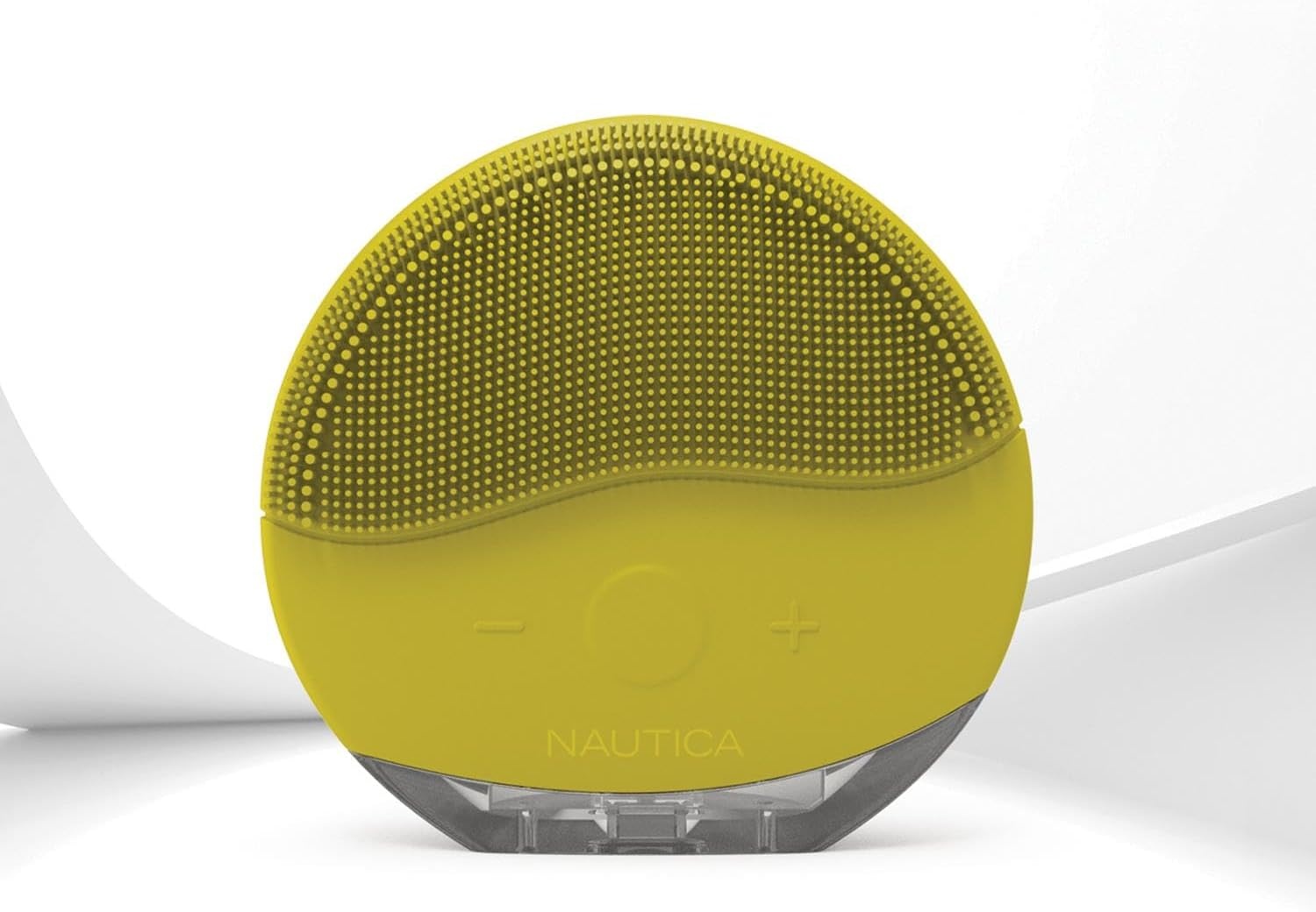 image:imageNautica PC110 DualSided Sonic Silicone Face Scrubber with USB Charging amp LED Indicator Waterproof Rechargeable Face Exfoliator Brush with Sonic Technology for Deep CleansingMustard