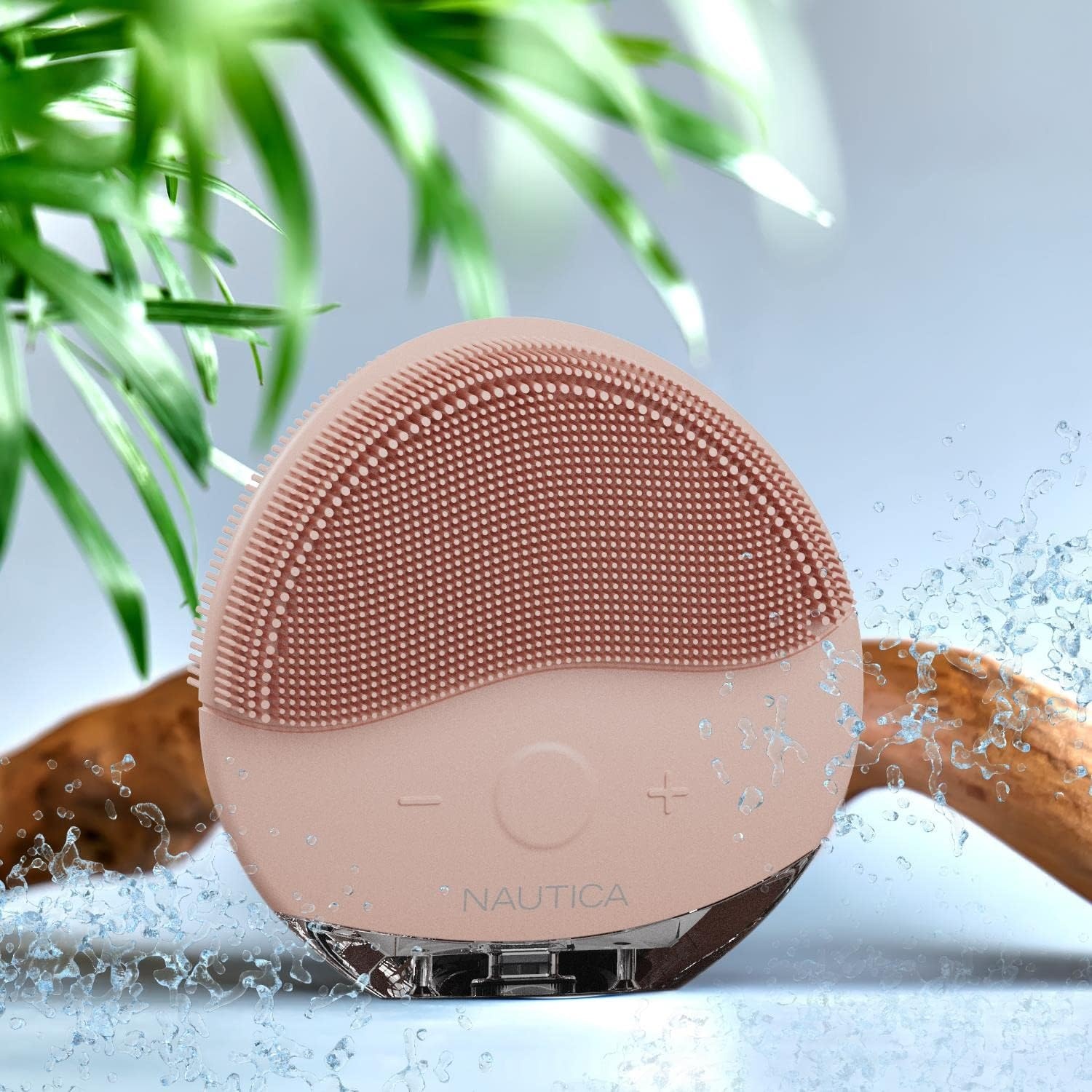 image:imageNautica PC110 DualSided Sonic Silicone Face Scrubber with USB Charging amp LED Indicator Waterproof Rechargeable Face Exfoliator Brush with Sonic Technology for Deep CleansingPowder