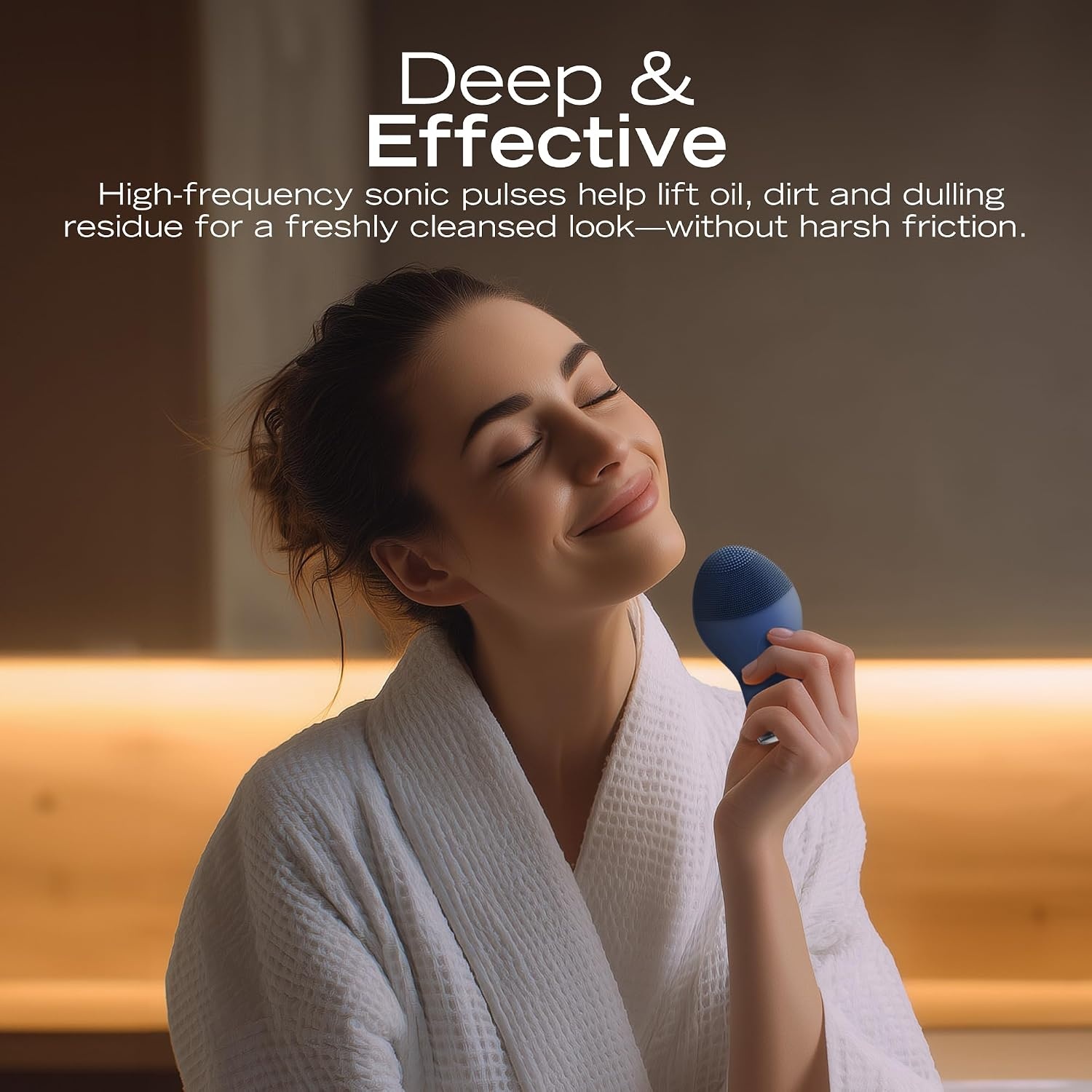image:imageNautica PC120 Facial Cleansing Brush Made with UltraHygienic Soft Silicone Waterproof Rechargeable Vibrating Face Exfoliator Scrub Brush with Sonic Technology for Men amp Women Hy PurpleNavy