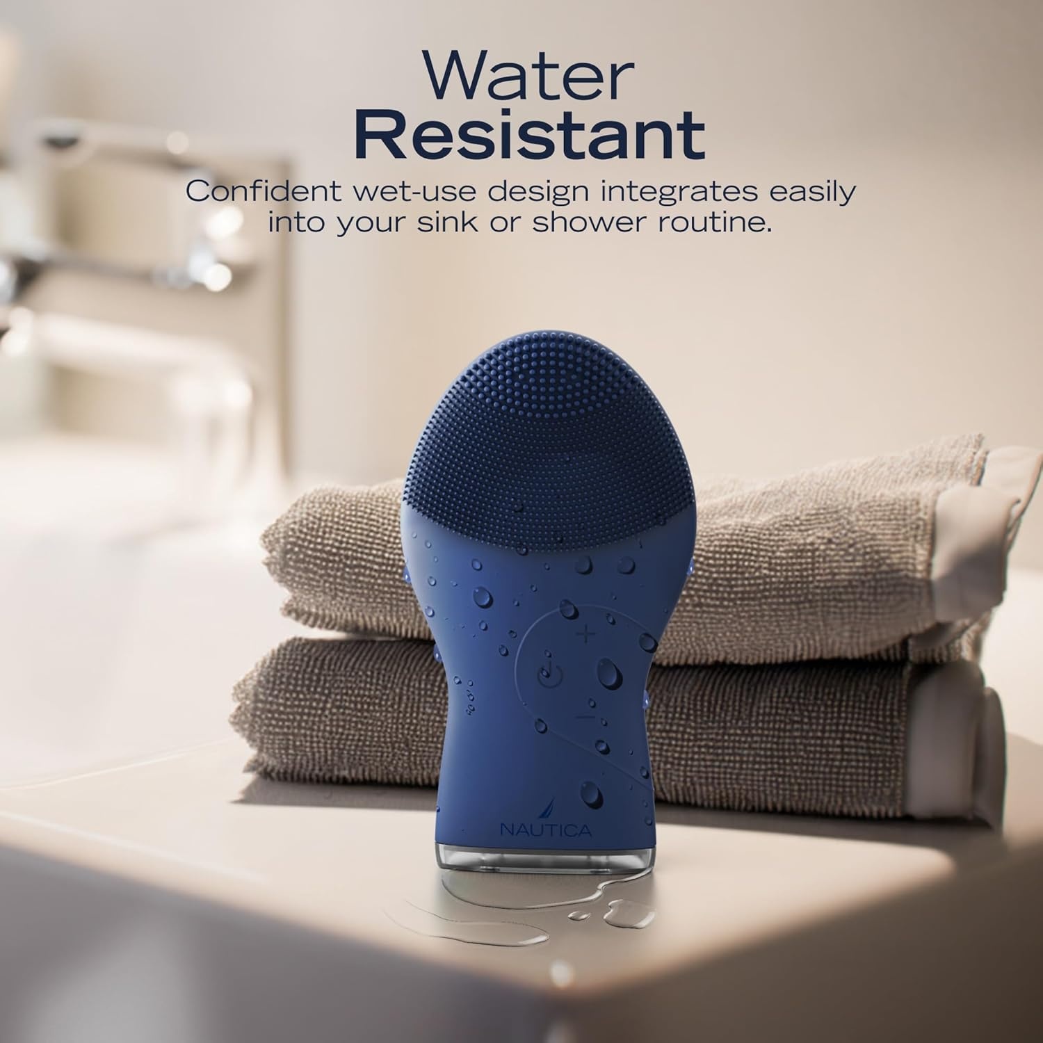 image:imageNautica PC120 Facial Cleansing Brush Made with UltraHygienic Soft Silicone Waterproof Rechargeable Vibrating Face Exfoliator Scrub Brush with Sonic Technology for Men amp Women Hy PurpleNavy