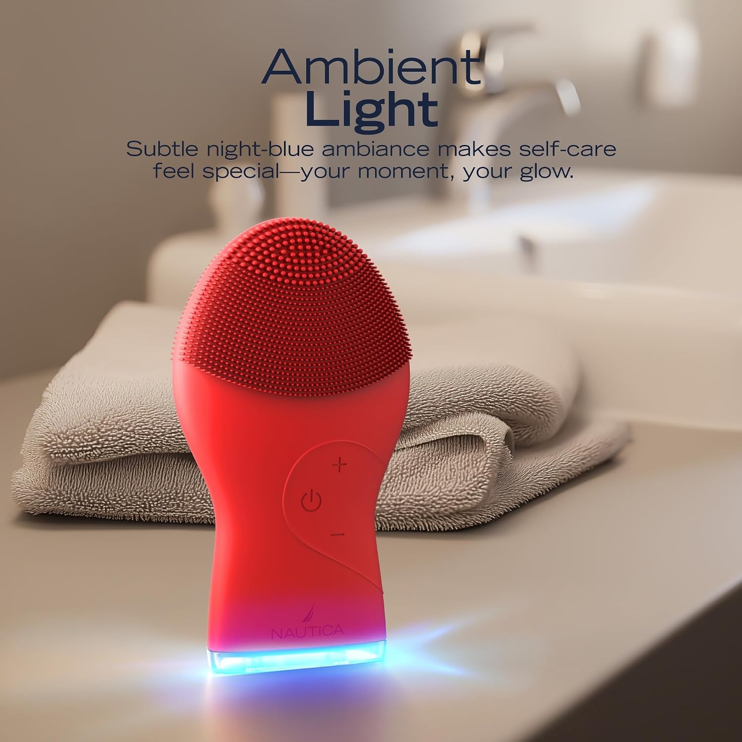 image:imageNautica PC120 Facial Cleansing Brush Made with UltraHygienic Soft Silicone Waterproof Rechargeable Vibrating Face Exfoliator Scrub Brush with Sonic Technology for Men amp Women Hy PurpleDancing Red