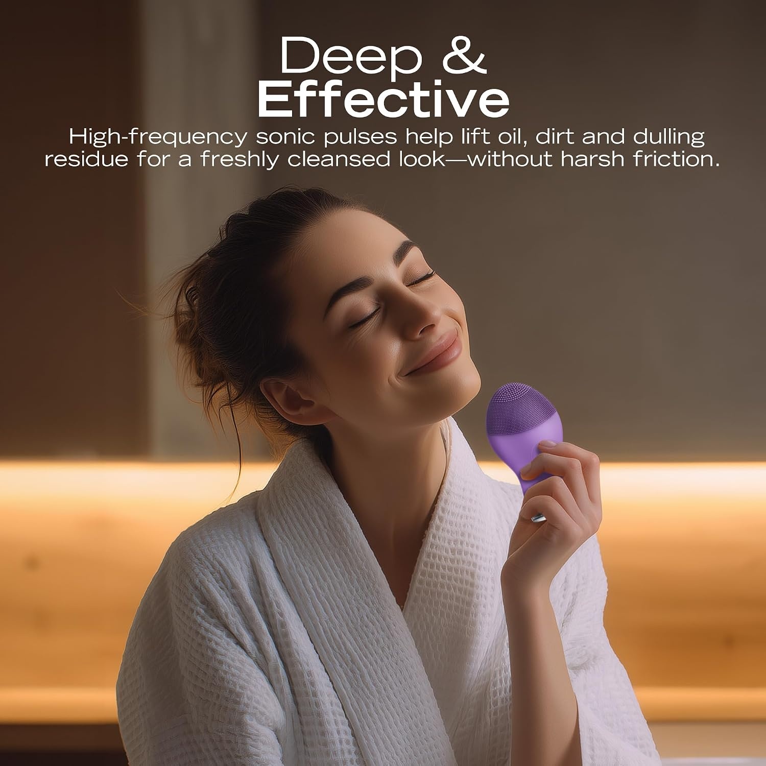 image:imageNautica PC120 Facial Cleansing Brush Made with UltraHygienic Soft Silicone Waterproof Rechargeable Vibrating Face Exfoliator Scrub Brush with Sonic Technology for Men amp Women Hy PurpleHy Purple