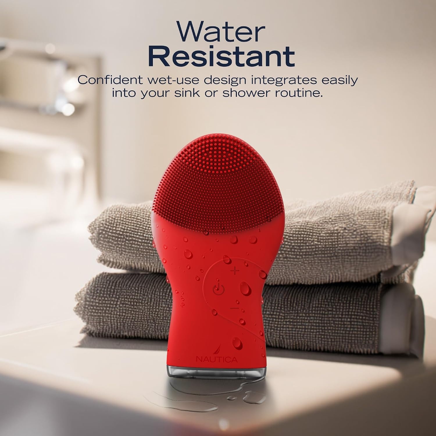 image:imageNautica PC120 Facial Cleansing Brush Made with UltraHygienic Soft Silicone Waterproof Rechargeable Vibrating Face Exfoliator Scrub Brush with Sonic Technology for Men amp Women Hy PurpleDancing Red