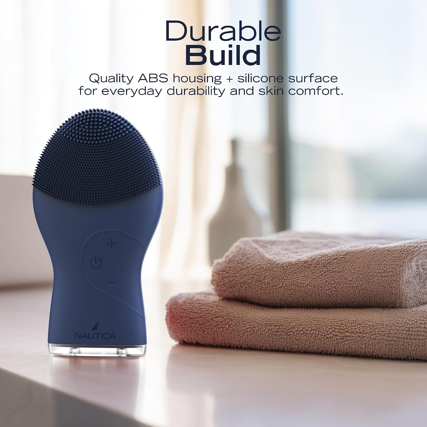 image:imageNautica PC120 Facial Cleansing Brush Made with UltraHygienic Soft Silicone Waterproof Rechargeable Vibrating Face Exfoliator Scrub Brush with Sonic Technology for Men amp Women Hy PurpleNavy
