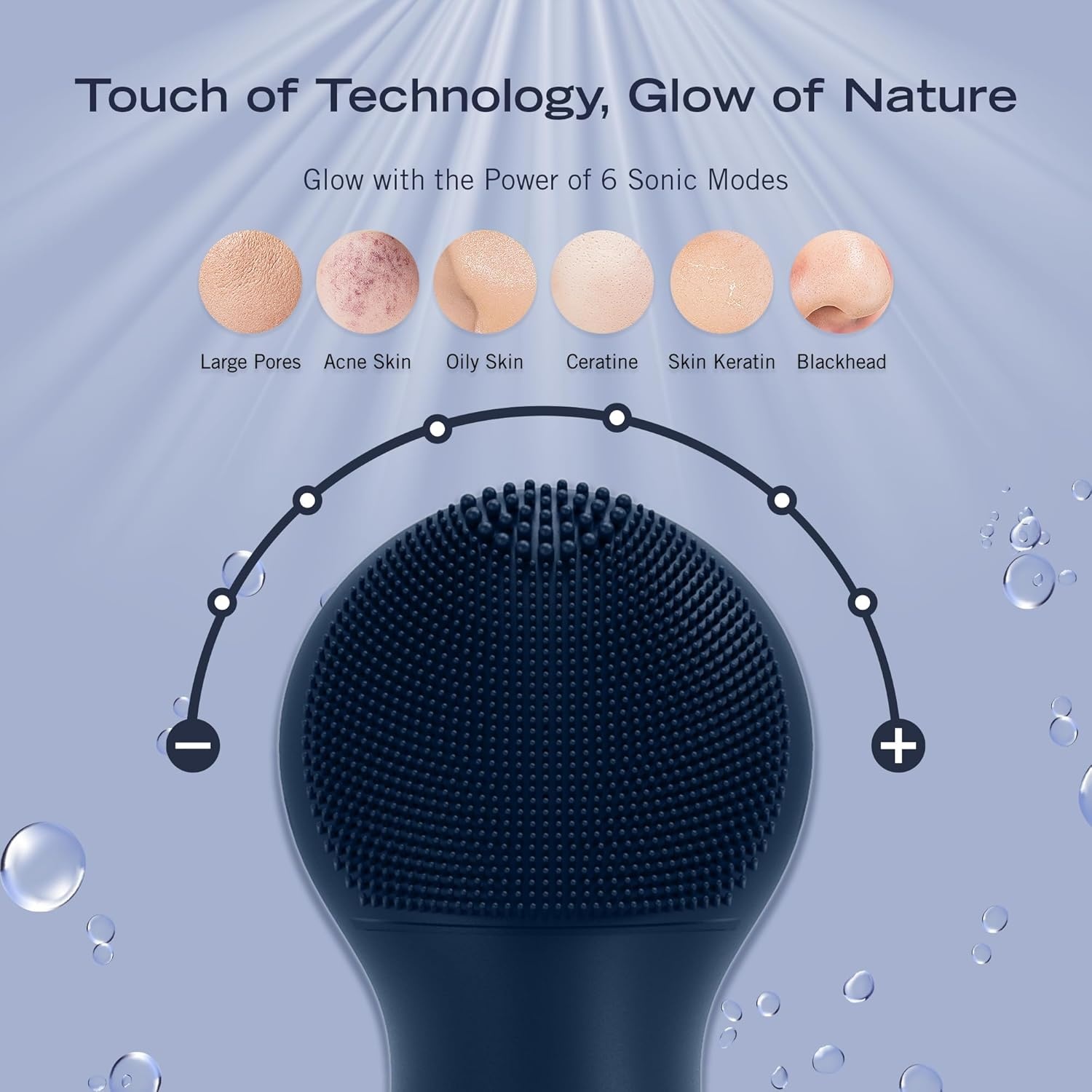 image:imageNautica PC130 Sonic Facial Cleansing Brush Made with Ultra Hygienic Soft Silicone Waterproof and Rechargeable Face Scrub Brush for Men amp Women MilkNavy