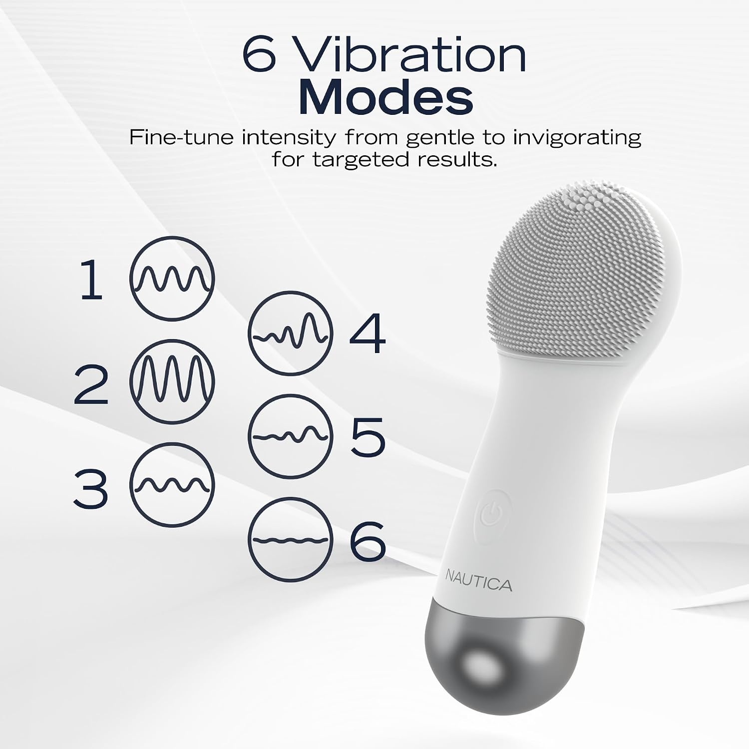 image:imageNautica PC130 Sonic Facial Cleansing Brush Made with Ultra Hygienic Soft Silicone Waterproof and Rechargeable Face Scrub Brush for Men amp Women MilkMilk