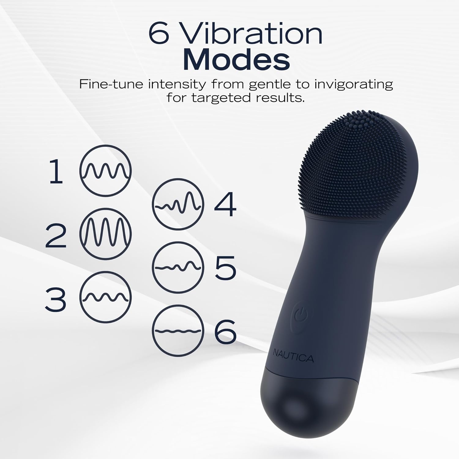 image:imageNautica PC130 Sonic Facial Cleansing Brush Made with Ultra Hygienic Soft Silicone Waterproof and Rechargeable Face Scrub Brush for Men amp Women MilkNavy