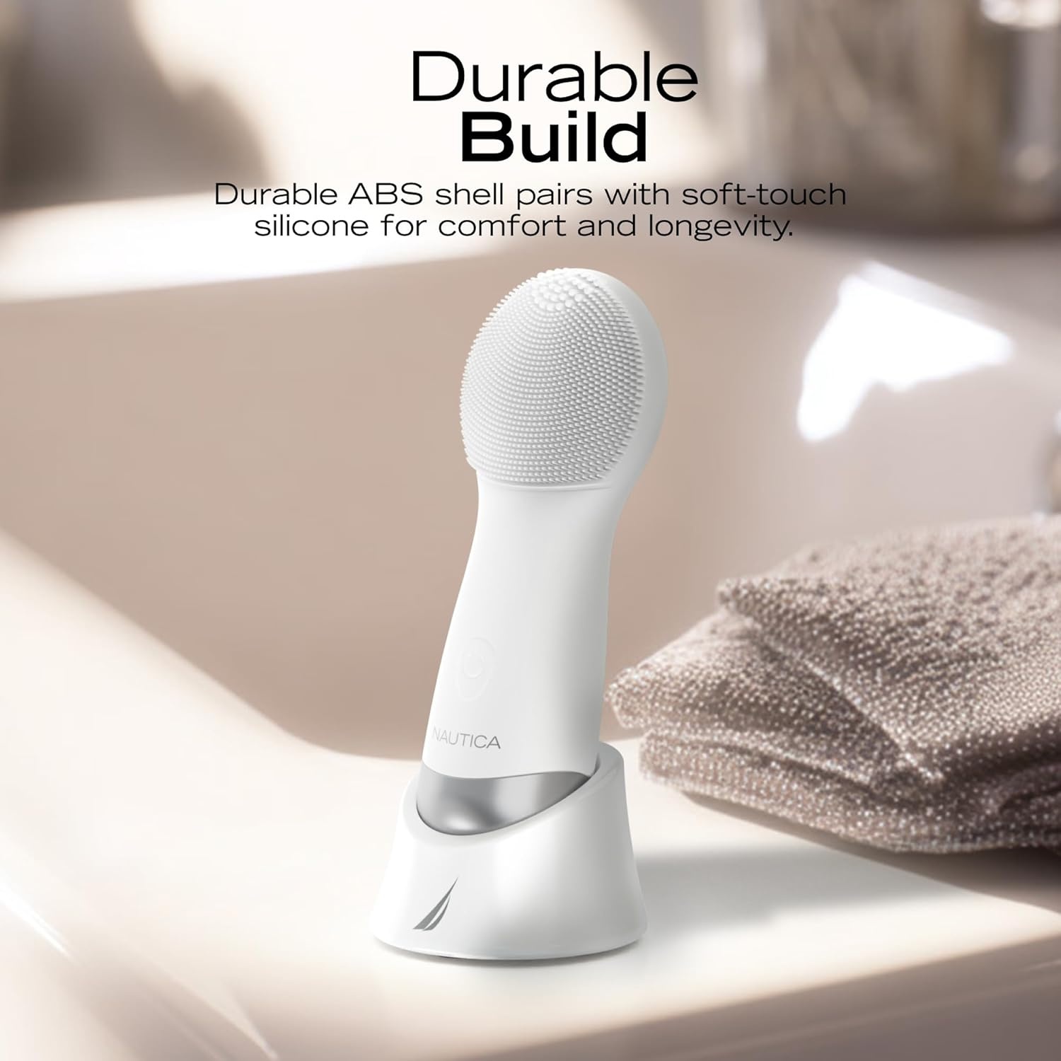 image:imageNautica PC130 Sonic Facial Cleansing Brush Made with Ultra Hygienic Soft Silicone Waterproof and Rechargeable Face Scrub Brush for Men amp Women MilkMilk