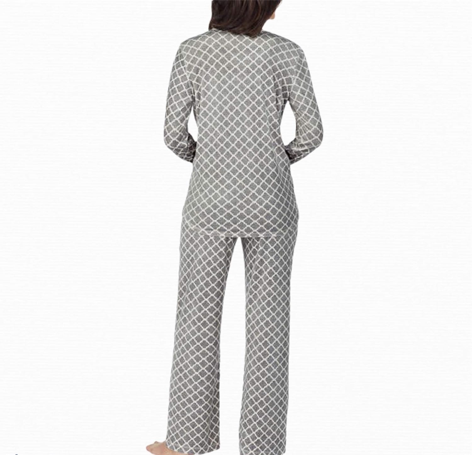 image:imageNautica Pajamas for Women Set Long Sleeve Henley Pajama Shirt amp Pants Warm Winter Fleece Sleepwear Lounge PJ Sets for WomenMixed Grey