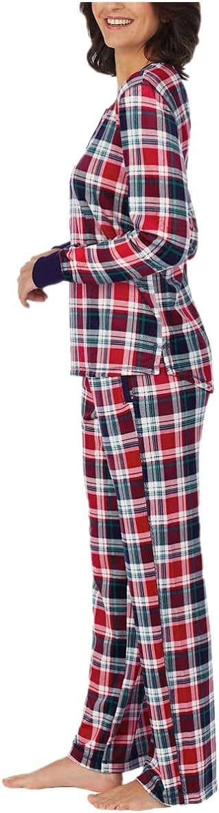 image:imageNautica Pajamas for Women Set Long Sleeve Henley Pajama Shirt amp Pants Warm Winter Fleece Sleepwear Lounge PJ Sets for WomenRed